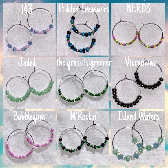 Beaded Hoop Earrings
25mm stainless steel - Picture 2 of 16